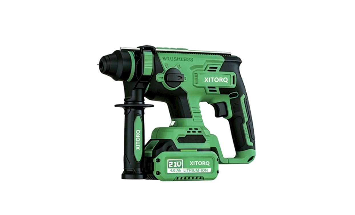 XJ.709 21V lithium-ion højmagnetisk børsteløs borehammer — SDS-plus Chuck, 1,7J slagenergi